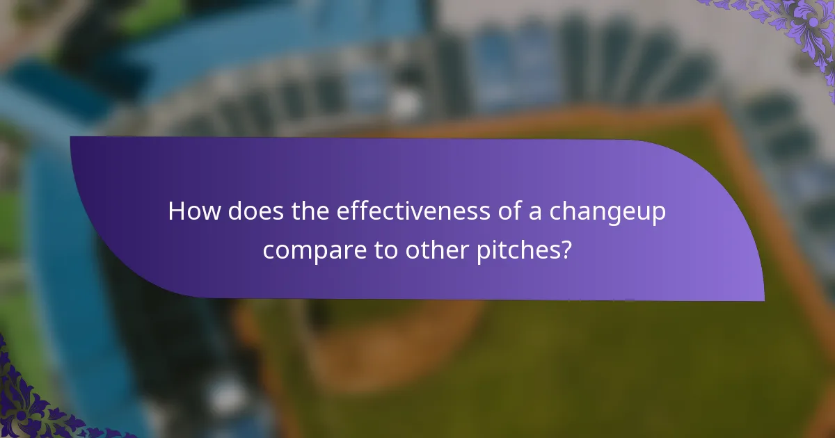 How does the effectiveness of a changeup compare to other pitches?