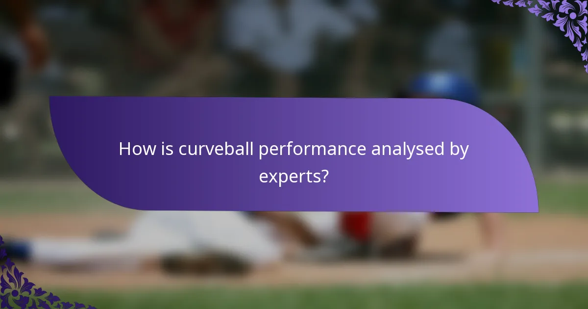 How is curveball performance analysed by experts?